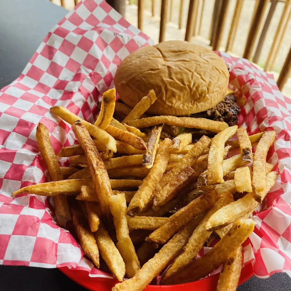 Hamburger Platter and Fried Pickles
